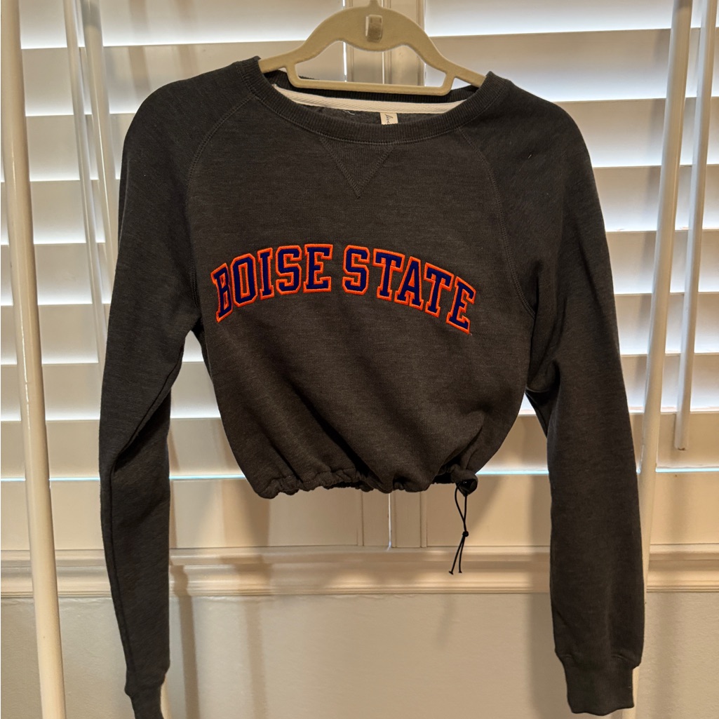 Oura Womens Charcoal Cropped Sweatshirt Oura Womens Charcoal Cropped Sweatshirt